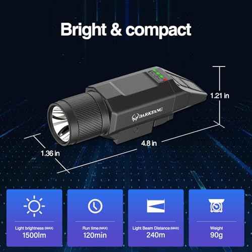 DARKFANG Low Profile 1500 Lumen Shotgun/Rifle Light with Momentary/Strobe Function for 1913 Picatinny Rail