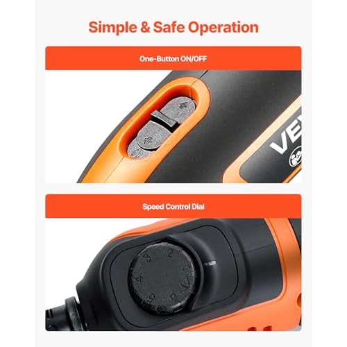 VEVOR 84-Piece Rotary Tool Kit, 200W Mini Power Rotary Tool Corded, 6-Level Speed 8000-40000 RPM Multi-Purpose DIY Tools for Engraving, Sanding, Polishing, Carving, Grinding, Cutting, DIY Crafts