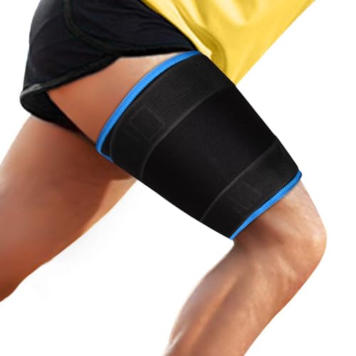 supregear Adjustable Thigh Brace - Hamstring Quad Wrap - Compression Sleeve Support for Pulled Groin Muscle, Sprains, Quadricep, Tendinitis, Sciatica Pain and Sports Recovery - Men, Women