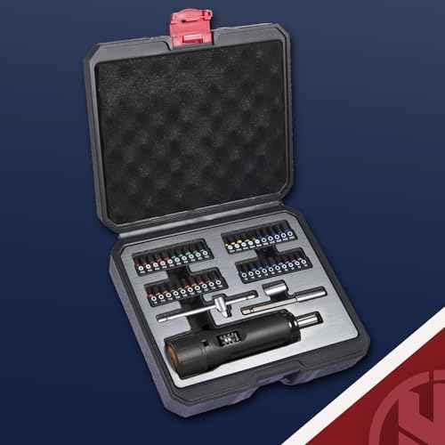 KNINE OUTDOORS Torque Screwdriver Wrench Driver Set 10-70 Inch Pounds lbs for Maintenance with T-bar Handle, 40 Hex Bits, 1/4" Socket, Shaft Extension, For Tools, Bike Repairing and Mounting (Black)