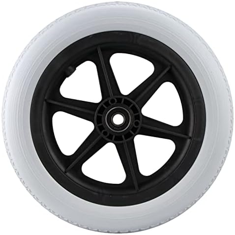 Wheelchair Wheels Assembly (Pair) 12 Inch Rear Wheel 12 1/2 x 2 1/4" Gray Solid Tire Construction, Back Wheel Replacement for Manual Wheelchairs