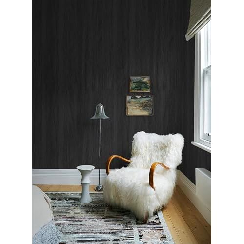 Safiyya Peel and Stick Wallpaper Black Contact Paper for Walls Bathroom Modern Wall Paper Self Adhesive Textured Removable Wallpaper for Bedroom Wood Look Vinyl Rolls 78.7"¡¿15.7"