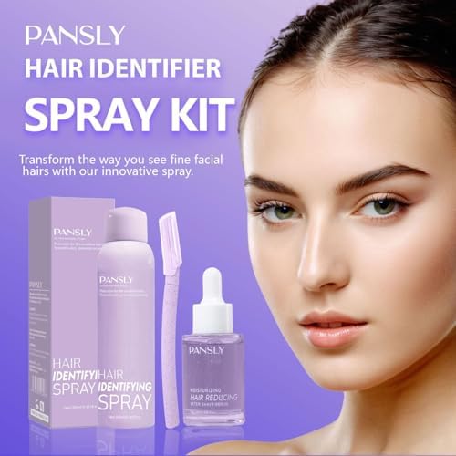 Hair Identifying Spray Kit,Hair Identifier (100mL) for Face Shaving with After Shave Serum(30mL) Kit,Moisturizing&Smoothing skin &Hair Reducing Skin Care Dermaplaner Spray Set for Women Men