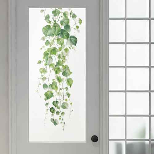 Green Plant Vine Wall Sticker - Evergreen Ivy Leaves for Bedroom & Living Room - 22x28.7 Inch