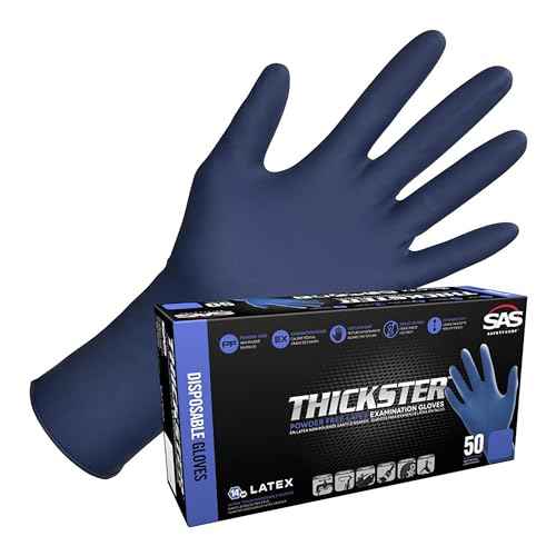 SAS 6603 (1 box) Thickster Textured Safety Latex Gloves, Large