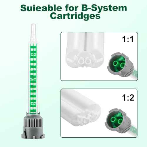 24 Pack Epoxy Mixing Nozzle, 3.5 Inch Adhesive Mixing Nozzle Tip, Resin Mixer Adhesive Gun Applicator for 50ml/1.7oz (1:1 & 2:1 Ratio)