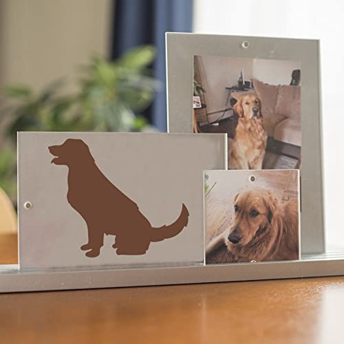 MAYJOYDIY 4pcs Dog Cat Stencil 11.8¡¿11.8inch Pet Theme Plastic Decoration Template with Paint Brush Golden Retriever Dachshund Dog Bones Paw Print Template for Wood Fabric Wall Window DIY Craft