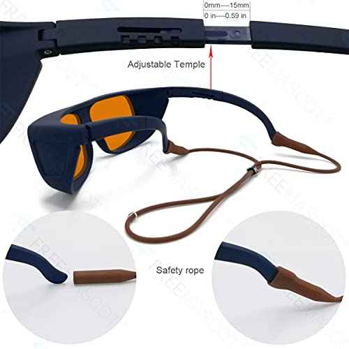 FreeMascot OD 6+ 190nm-490nm Wavelength UV light/Violet & Blue Laser Safety Glasses