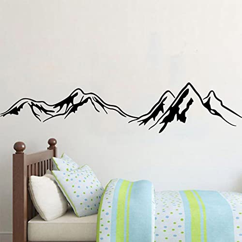 Big Mountains Wall Stickers Family Landscapes Wall Decals Beautiful Art Mural Decor Wallpaper for Living Room Bedroom Office Home Background Decoration