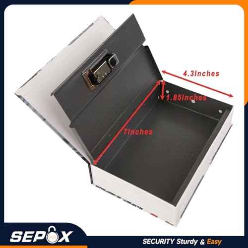 SEPOX¢ç 2Pc-Pack Wonderland Theme 8.5"x5"x2.2" Safe Book Lock Box, Steel Safe Box Combination Lock, Dorm-Safe & Versatile, Real Paper Cover, Sturdy Steel Interior, Storage for Cash & Valuables