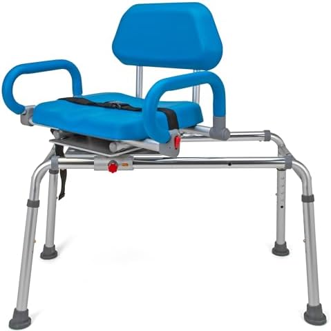 Sliding Shower Chair Tub Transfer Bench with Swivel Seat â Adjustable Bath Safety Chair, Pivoting Arms, Height Adjustable Sliding Transfer Bench for Inside Shower & Bathtub, 330 lb Capacity