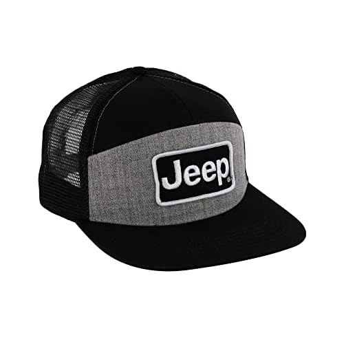 Jeep Premium 7 Panel Flatbill Snapback Patch Dad Hat for Men Baseball Cap Polo Hats