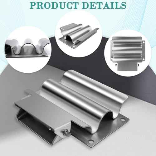 SH675SS Stainless Steel Tool Rack Holder, Heavy Duty Mount for Trucks, Trailers, Garage Walls, Holds Shovels, Rakes, Hand Tools