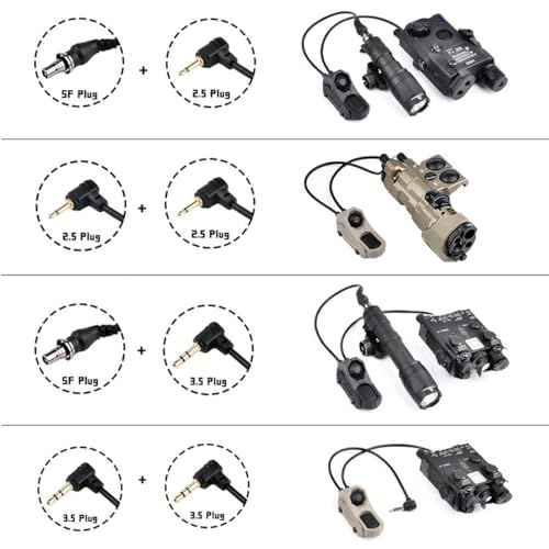 Tactical Modular Dual Wire Button Remote Activation Pressure Switch£¬Compatible with M300/M600 PEQ15/A2 Etc Series Scout Troch Flashlight£¬for 20mm Rail and M&K System (SF+Crane Laser Plug BK)