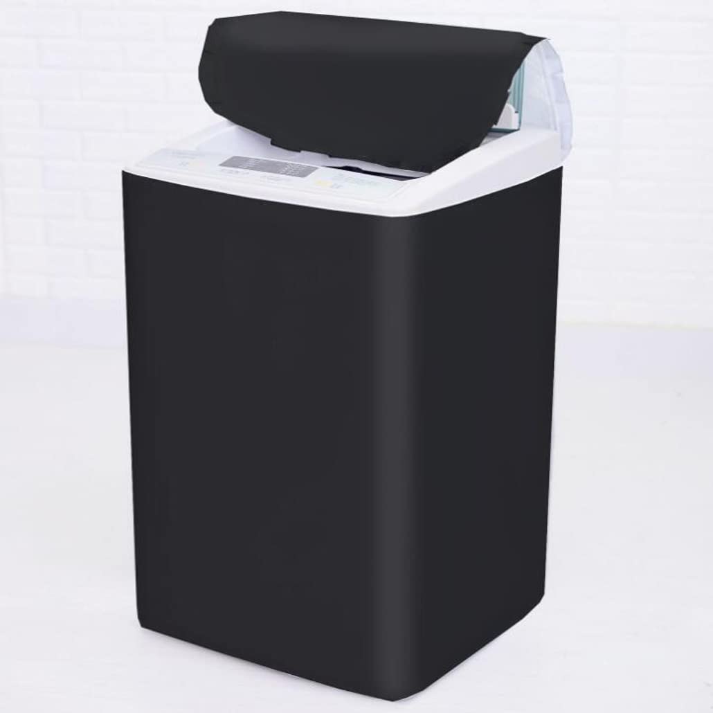 SUNSURE Top Load Washing Machine Protection Cover - Dustproof, Waterproof, Black (L-22x23.5x35.5inch)