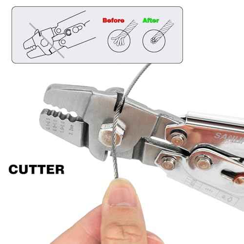 Sanuke Wire Rope Crimping Tool Kit, 100FT 1/16" Stainless Steel Cable 7X7 Strand Core, 100PCS Aluminum Crimping Loop Sleeve, 12PCS Wire Rope Thimble