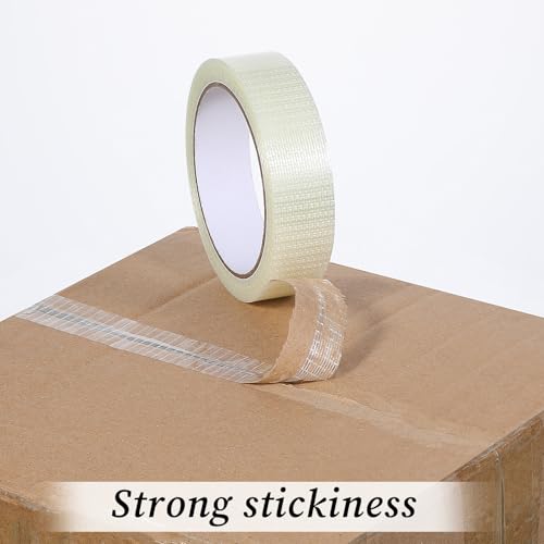 2 Pack Clear Duct Tapes Heavy Duty, Transparent Duct Tape Waterproof Tape High Performance Weather Resistant Tapes Industrial Grade for Residential, Commercial (1 in x 22 Yards)
