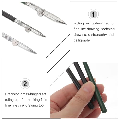 SUPVOX Adjustable Art Ruling Pen 3pcs Art Ruling Pen Drawing Tool for Masking Fluid Fine Lines Draftsmans Tool Mounting and Masking Fluid Marks