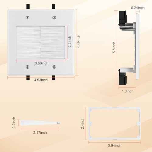 in Wall Cable Management Kit with Brush Wall Plate,AC Outlets & USB Ports,9ft Cord,Hide Cords Recessed Wall Outlet for TV Cable Management,HDMI Cables and Home Theater Systems