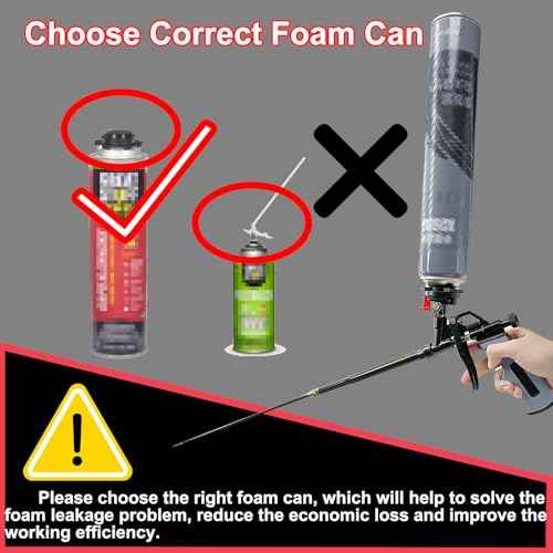 25inches Extended Foam Gun,PTFE-Coated Professional Expanding Foam Gun,Foam Spray Insulation Gun for Insulating and Caulking(Gray)