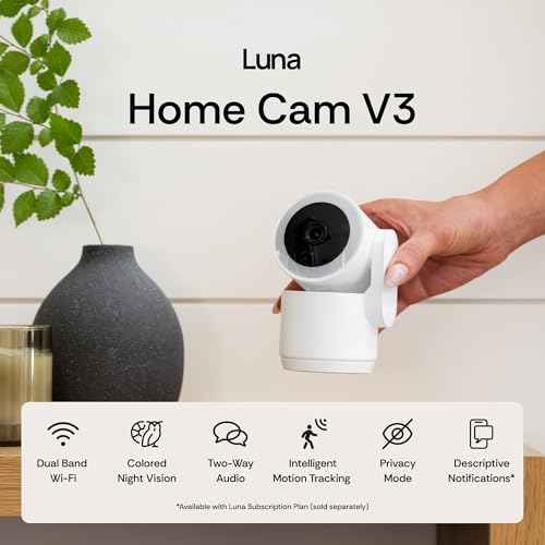 Luna 2K Indoor Cameras for Home Security, 2.4GHz & 5GHz WiFi, 360-Degree Pan-Tilt, Built-in Spotlight, Human Auto Tracking, Siren, Pet/Dog/Baby Camera with Phone app, White (2025 Upgrade Version)