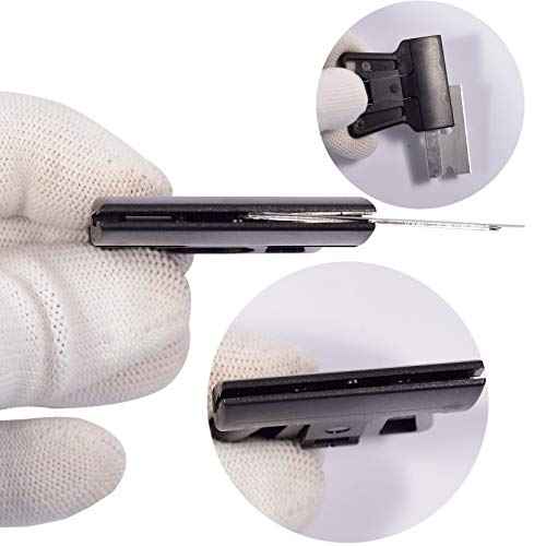 Portable 1.5inch Mini Metal Razor Scraper with 10 Carbon Razor Blades, Putty Knife Set Removing Glue, Stain, Vinyl, Labels, Stickers, Decals, Pack of 2