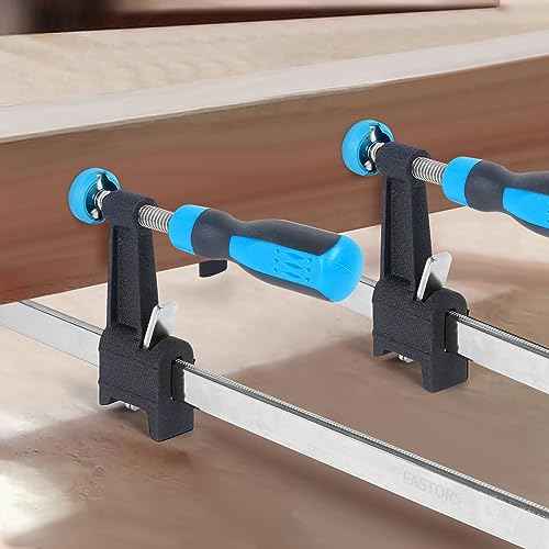Bar Clamps for Woodworking 36 Inch,4 Pack Wood Clamps Adjustable and Release Quickly,Woodworking Clamps Throat Depth 2.5 Inch,Serrated Steel Rail,Bar Clamps Force 600 Lbs