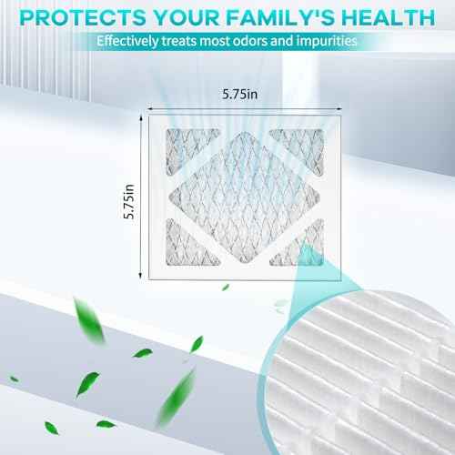 6 Pack Updated 6x6x1Air Filter, pertain Merv 8 HVAC Pleated A/C Furnace Filters (Actual Size: 5.75.5x5.75.5x0.75)
