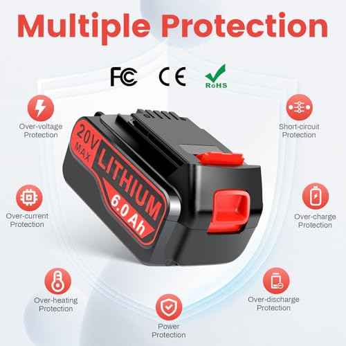 20V Max 6000mAh Replace High-Capacity Battery for Black and Decker 20V Lithium Battery, Compatible with Black & Decker 20 Volt LBXR20 LBXR2020 & Power Tools Weed Eater, Drill, Leaf Blower