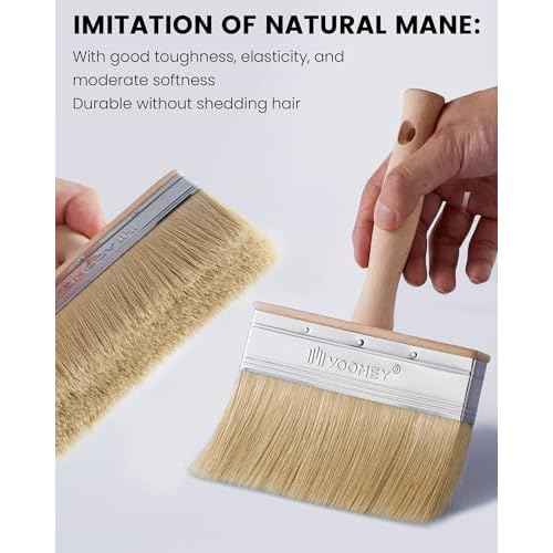Voomey Deck Stain Brush 6 Inch, Limewash Brush for Wood, Deck Stain and Sealer Applicator, Strong Hold Paint Without Chipping, Quickly Paint Decks, Fences, Walls and Furniture