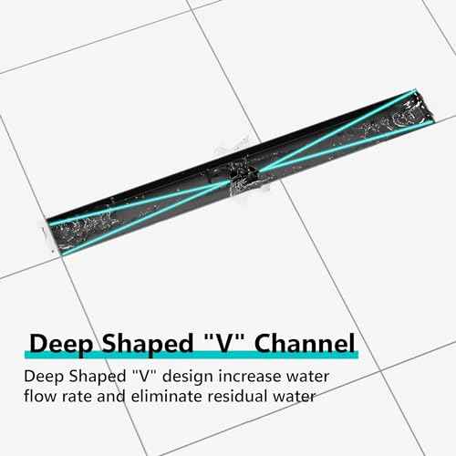 Neodrain 18 in Matte Black Linear Shower Drain- with 2-in-1 Flat & Tile Insert Cover, 304 Stainless Steel Rectangle Shower Floor Drain,Floor Shower Drain