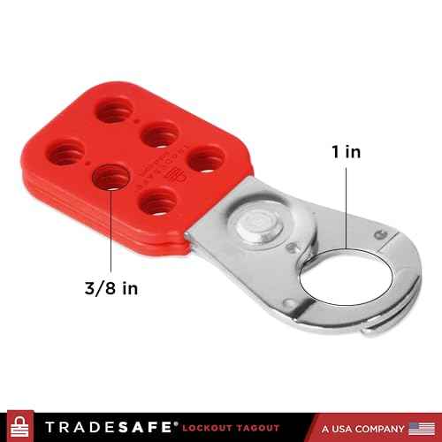 TRADESAFE Lock Out Tag Out Hasp - 6 Pack Stainless Steel Lockout Hasp, Nylon Handle, Tamper-Proof and Impact-Resistant Loto Hasp, 1 inch Jaw Diameter