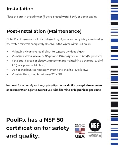 PoolRx Pool Unit #101066 6 Month Algaecide Treats 20k-30k gallons, Black