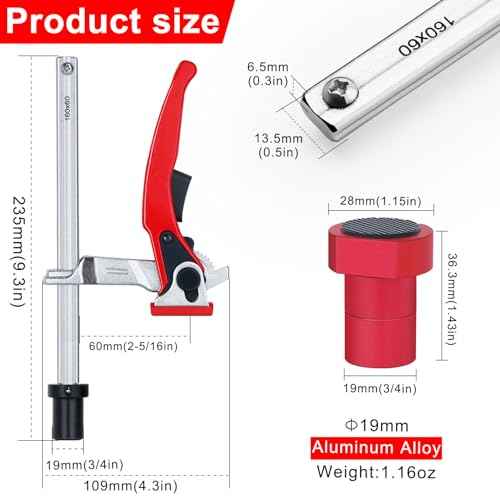 Bench Dog Clamp for Woodworking 3/4" Dog Hole, 2 Pack Quick-Ratchet Bench Clamps with 19mm Non-Slip Bench Dogs, Heavy-Duty Chrome Vanadium, Compatible with MFT Tables and Workbenches