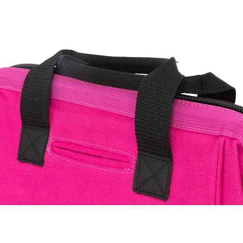 Dickies 12-Inch Durable Canvas Work Bag for Painters, Carpenters, and Builders, Heavy-Duty Zipper, Reinforced Handles, Pink (57148)