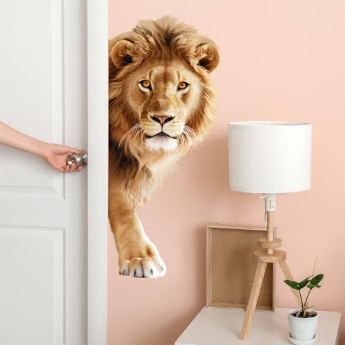 Pop-Out Lion Wall Decals Removable African Animal Vinyl Stickers for Nursery Kids Bedroom and Playroom Decor Peel and Stick Wall Art