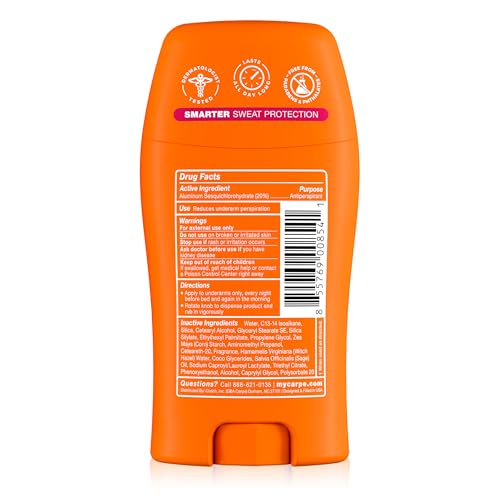 Carpe Underarm Antiperspirant for Women - 100 Hour Sweat & Odor Control - Women's Sweat Control Antiperspirant Deodorant - Extra Strength - Rose Water - 2 Pack