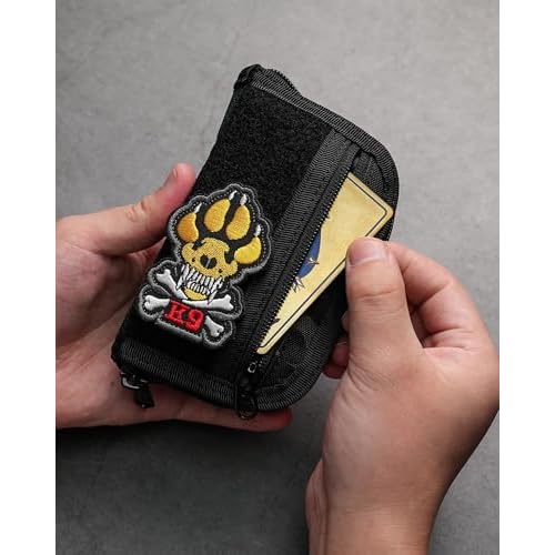 VIPERADE VE21 EDC Pouch Small Pocket Organizer with 9 Compartments, Pocket Tool Pouch with Patches Display Panel, Mini Organizer Bag for Men (Black)