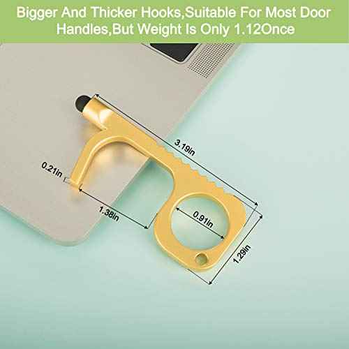 Handy Non-Touch Door Opener - Heavy-Duty Reusable Stylus Keychain - Germ Key Tool (4 Pack)
