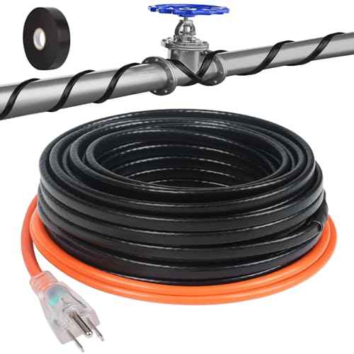 30FT Heat Tape for Water Pipes£¬-40¡ÆF Anti-Freeze De-Icing Heating Tape, Pipe Insulation Heating Cable for Insulation/Roof Snow Removal , Gutter Heating Cable, Heated Water Hose 120V 5W/ft