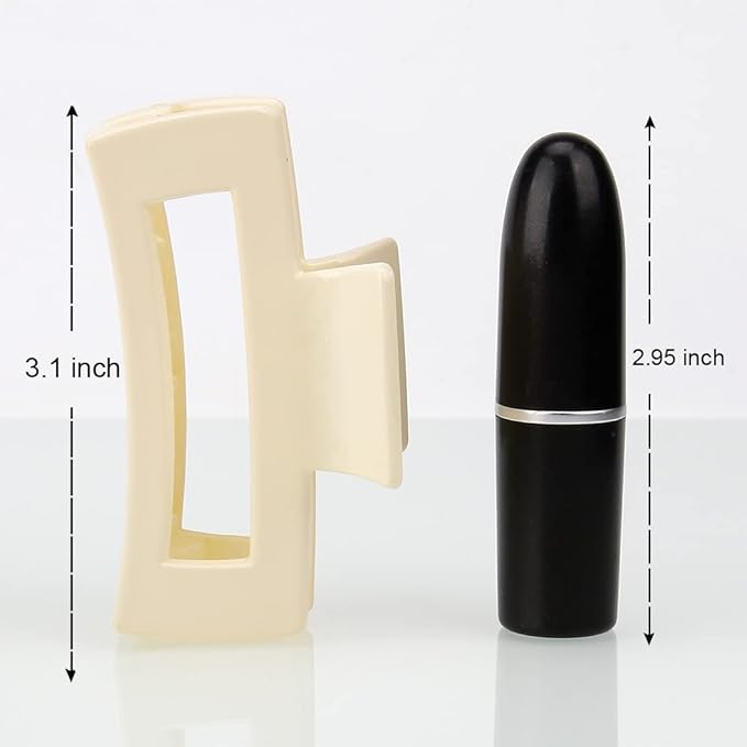 Canitor Hair Claw Clips for Thin Hair 3.1 inches Acrylic Rectangular Hair Clips Tortoise Barrettes French Design Banana Jaw Clips Hair Clips Non-slip Clip