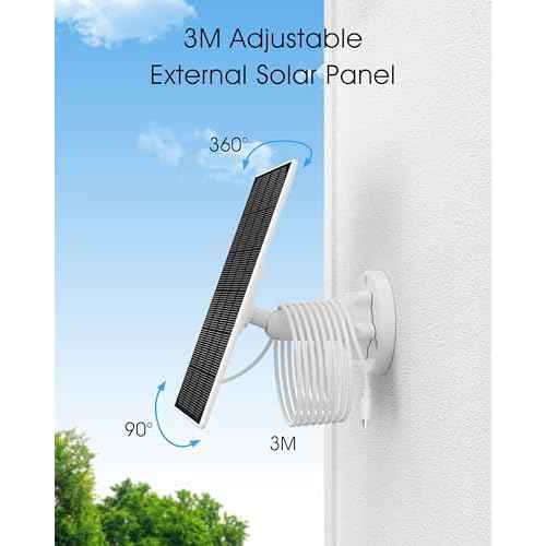 ANRAN 3W Solar Panel with 3M Micro USB & Type-C Port Cable, Compatible with Rechargeable Battery Powered Security Cameras CCTV Cameras, IP65 Waterproof, 360¡ÆAdjustable Mounting, Outdoor