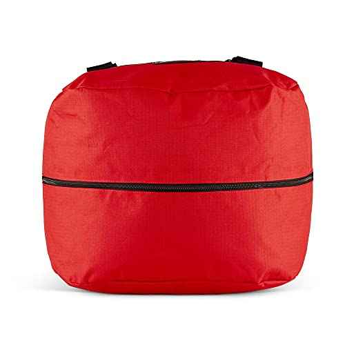 LINE2design Firefighter Heavy Duty Rescue Step-In Turnout Fire Gear Bag with Quick Dry Fabric, Shoulder Strap & Maltese Cross - Red