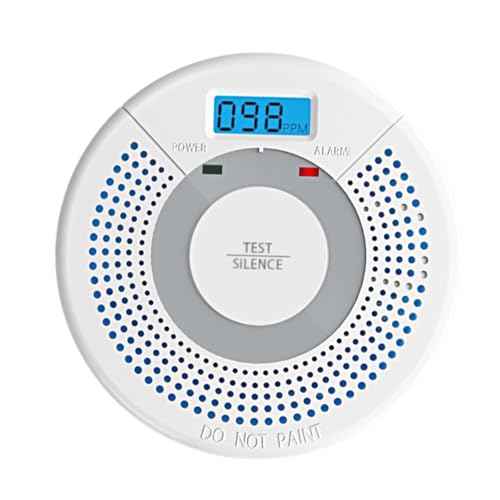 1 Pack Combination Photoelectric Smoke Alarm and Carbon Monoxide Detector Battery Operated with Digital Display (White)