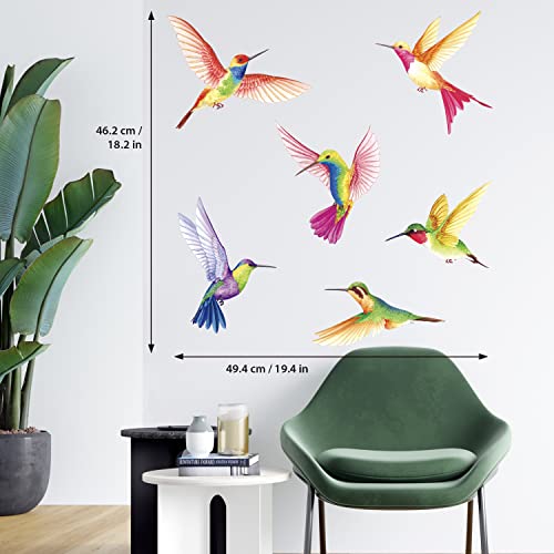 BASHOM DS2-4002 Hummingbirds Wall Stickers Decals Kids Peel and Stick Removable for Nursery Bedroom Living Room Art murals Decorations Vinyl Spring Flying
