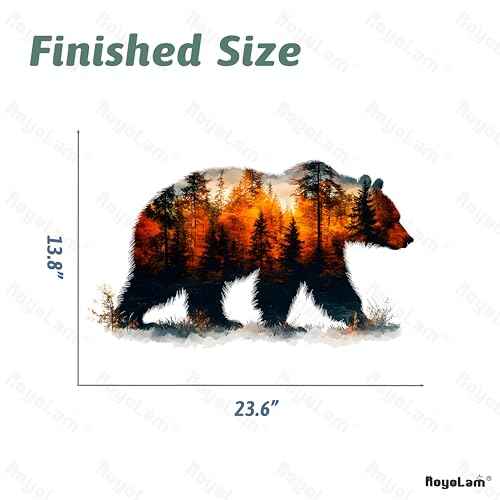 Bear Forest Silhouette Wall Decals Removable Autumn Nature Vinyl Stickers for Nursery Living Room and Bathroom Woodland Decor Peel and Stick Wall Art