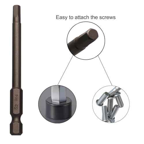 Hex Head Allen Wrench Drill Bits 5/32 Inch Hex Bit H4 S2 Steel Magnetic 1/4 Impact Driver Bits 3 Inch Long 10 Pack