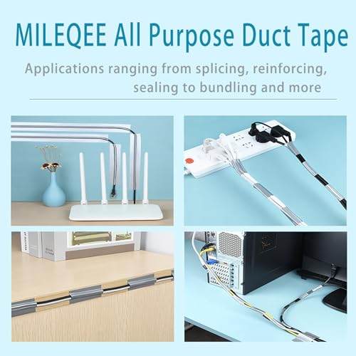 Duct Tape Heavy Duty Single Sided, Strong Adhesive High Strength, Waterproof Mesh Tape for Indoor and Outdoor Repairing Sealing Bonding, Easy Use Hand Tearable, 3.15 Inch x 33 Feet, Black