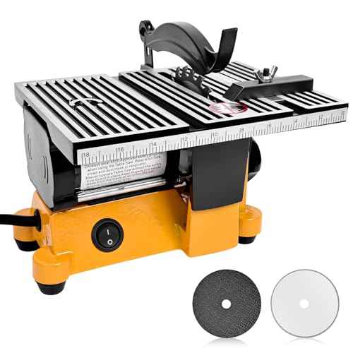 4" Mini Table Saw, 60W 110V Portable Miter Saw Table Saw Bench Electric Cutting Machine for DIY Handmade Woodworking Crafts, with 3 Blades