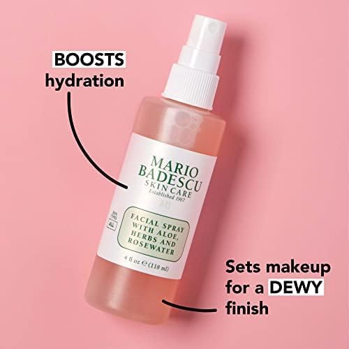 Mario Badescu Rose Water Facial Spray & Honey Moisturizer Bundle | Hydrating Aloe, Herbs & Rosewater Face Mist + Honey-Infused Face Cream for Dry, Sensitive & Combination Skin | Nourishing Daily Moist